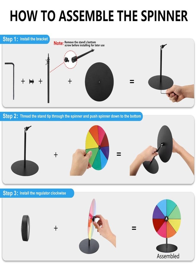 Airpark Prize Wheel Dry Erase 8 Inch Spinning Wheel for Prizes All Metal Tabletop Roulette Wheel of Fortune for Party Birthday Wedding Housewarming Christmas New Year Graduation and Carnival Games - Image 2